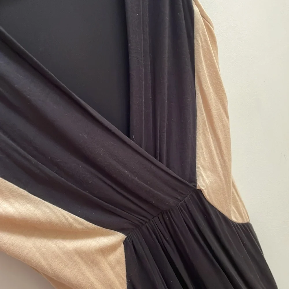 Froxx Black and Tan Plunge Bodycon Dress - size XS